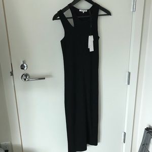 Helmut Lang Slash Rib-Knit Sleeveless Midi Dress